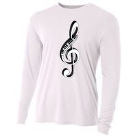 Cool Piano Art Men Women Musical Notes Piano Player Treble Cooling Performance Long Sleeve Crew