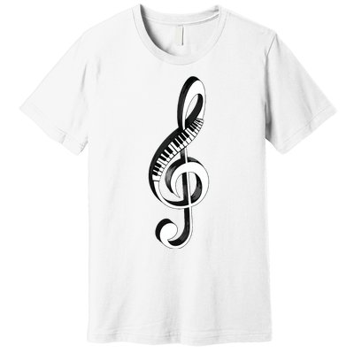 Cool Piano Art Men Women Musical Notes Piano Player Treble Premium T-Shirt