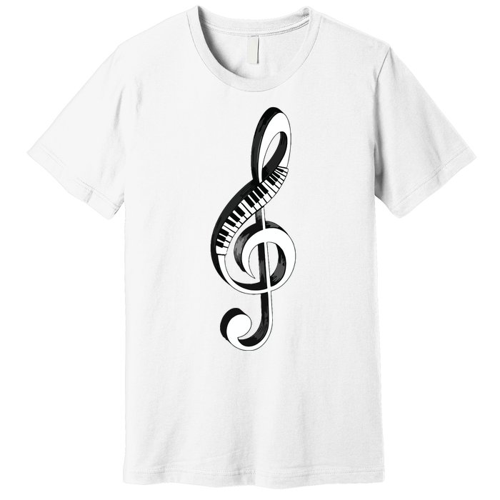 Cool Piano Art Men Women Musical Notes Piano Player Treble Premium T-Shirt