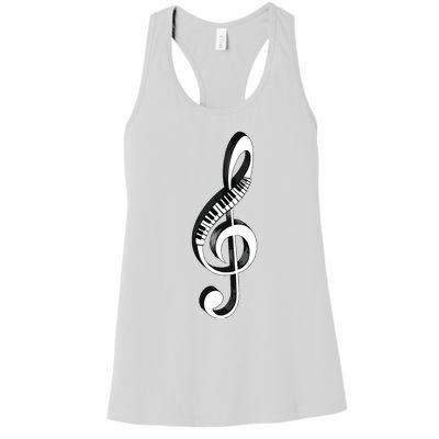 Cool Piano Art Men Women Musical Notes Piano Player Treble Women's Racerback Tank