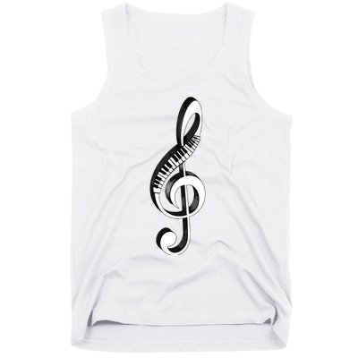 Cool Piano Art Men Women Musical Notes Piano Player Treble Tank Top