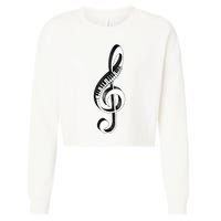 Cool Piano Art Men Women Musical Notes Piano Player Treble Cropped Pullover Crew