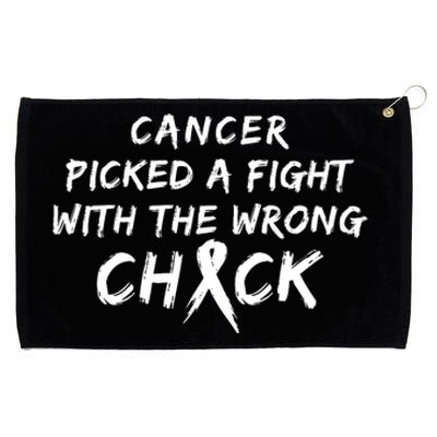 Cancer Picked A Fight With The Wrong Chick Breast Cancer Warrior Awareness Pink Grommeted Golf Towel