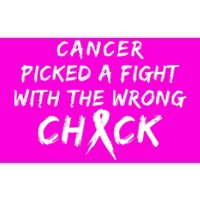 Cancer Picked A Fight With The Wrong Chick Breast Cancer Warrior Awareness Pink Bumper Sticker