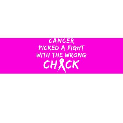 Cancer Picked A Fight With The Wrong Chick Breast Cancer Warrior Awareness Pink Bumper Sticker