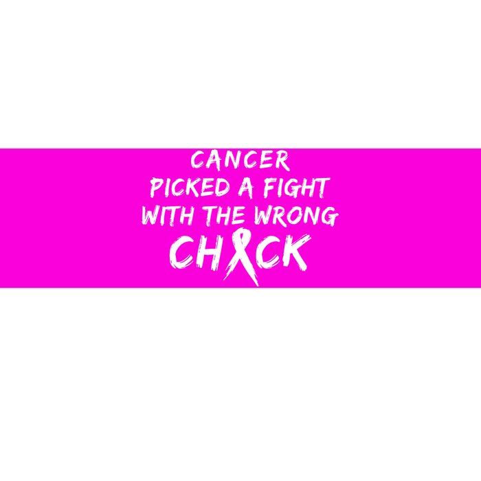 Cancer Picked A Fight With The Wrong Chick Breast Cancer Warrior Awareness Pink Bumper Sticker