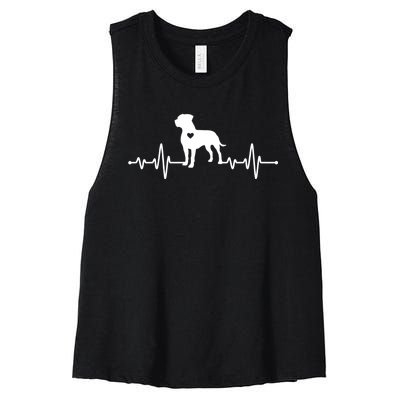 Cool Pitbull Art For Pet Dog Breed Pitbull Owner Women's Racerback Cropped Tank