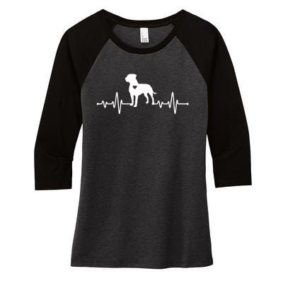 Cool Pitbull Art For Pet Dog Breed Pitbull Owner Women's Tri-Blend 3/4-Sleeve Raglan Shirt