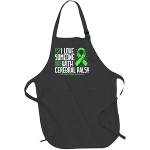 Cerebral Palsy Awareness I Love Someone With Cerebral Palsy Full-Length Apron With Pockets