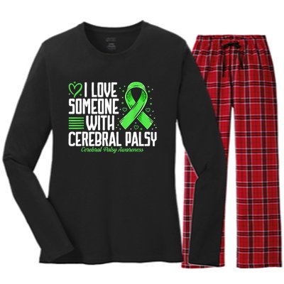 Cerebral Palsy Awareness I Love Someone With Cerebral Palsy Women's Long Sleeve Flannel Pajama Set 