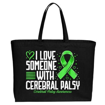 Cerebral Palsy Awareness I Love Someone With Cerebral Palsy Cotton Canvas Jumbo Tote