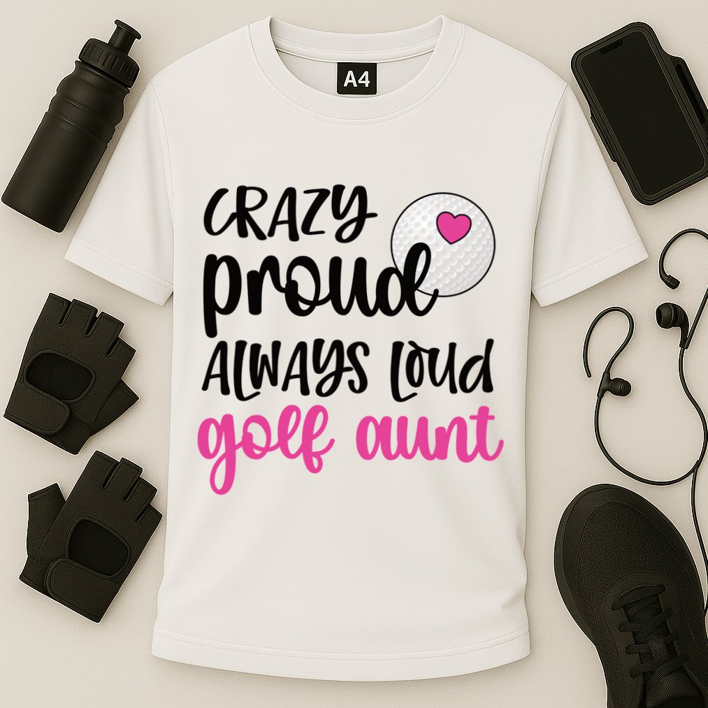 Crazy Proud Always Loud Golf Aunt Of A Golfer Gift Cooling Performance Crew T-Shirt