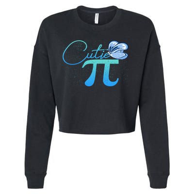 Cute Pie And Pi Day Math Lover Gift I National Pi Day Cool Gift Cropped Pullover Crew