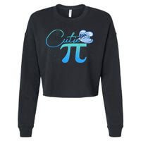 Cute Pie And Pi Day Math Lover Gift I National Pi Day Cool Gift Cropped Pullover Crew
