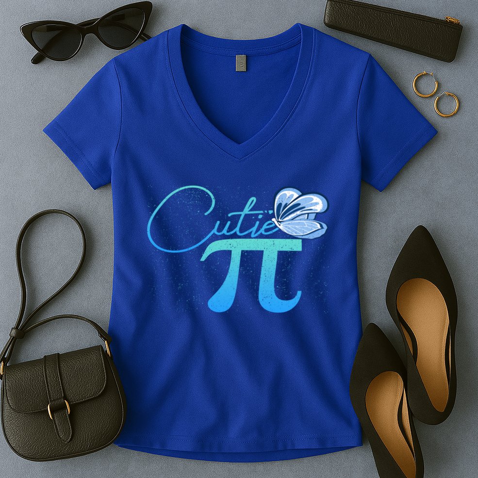 Cute Pie And Pi Day Math Lover Gift I National Pi Day Cool Gift Women's V-Neck T-Shirt