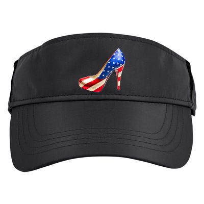 Cute Patriotic American Usa Flag Heels Shoes Adult Drive Performance Visor
