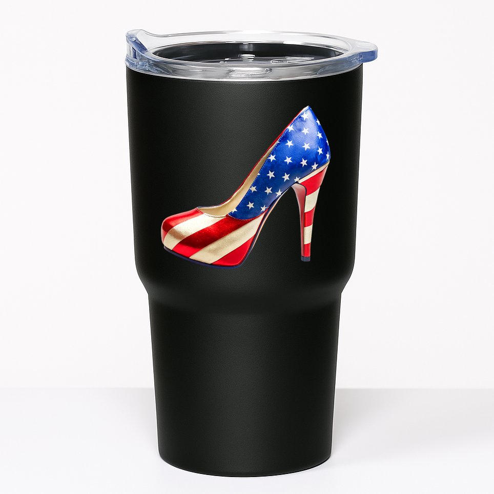 Cute Patriotic American Usa Flag Heels Shoes Tumbler
