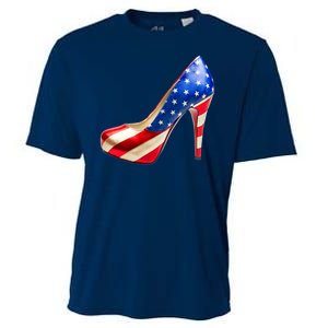 Cute Patriotic American Usa Flag Heels Shoes Cooling Performance Crew T-Shirt