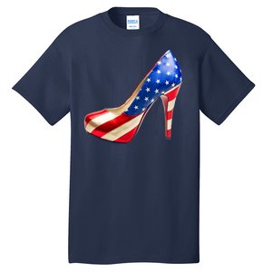 Cute Patriotic American Usa Flag Heels Shoes Tall T-Shirt