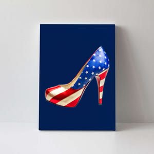 Cute Patriotic American Usa Flag Heels Shoes Canvas