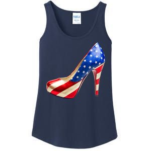 Cute Patriotic American Usa Flag Heels Shoes Ladies Essential Tank