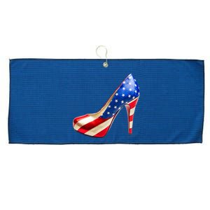 Cute Patriotic American Usa Flag Heels Shoes Large Microfiber Waffle Golf Towel