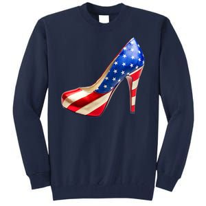 Cute Patriotic American Usa Flag Heels Shoes Tall Sweatshirt