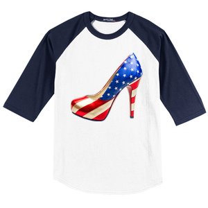 Cute Patriotic American Usa Flag Heels Shoes Baseball Sleeve Shirt