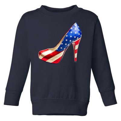 Cute Patriotic American Usa Flag Heels Shoes Toddler Sweatshirt