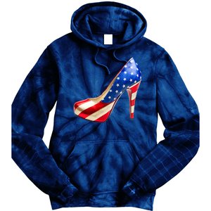 Cute Patriotic American Usa Flag Heels Shoes Tie Dye Hoodie