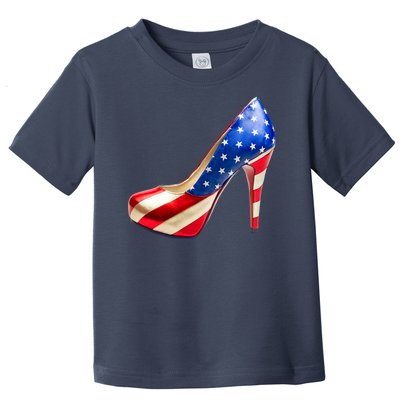 Cute Patriotic American Usa Flag Heels Shoes Toddler T-Shirt