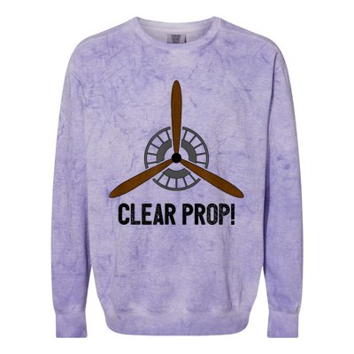 Clear Prop Aviation Airplane Pilot Propeller Colorblast Crewneck Sweatshirt