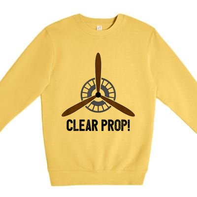 Clear Prop Aviation Airplane Pilot Propeller Premium Crewneck Sweatshirt