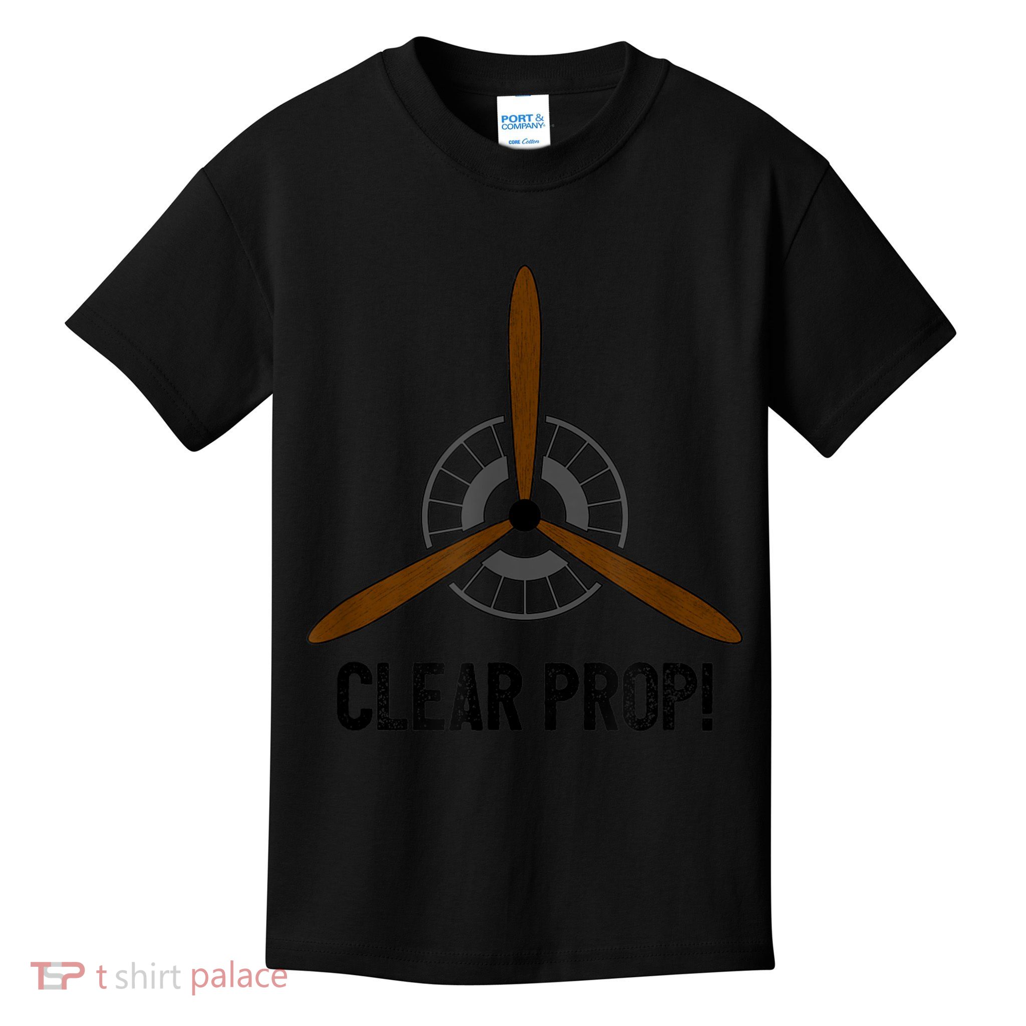 Clear Prop Aviation Airplane Pilot Propeller Kids T-Shirt