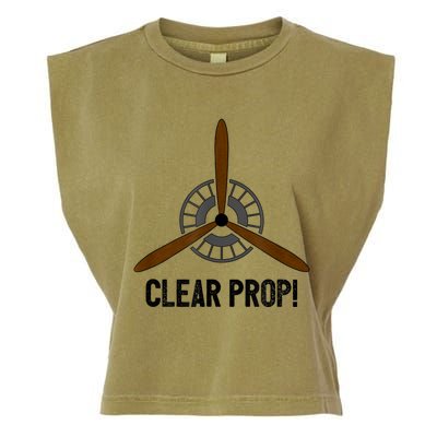 Clear Prop Aviation Airplane Pilot Propeller Garment-Dyed Women's Muscle Tee