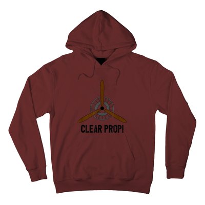 Clear Prop Aviation Airplane Pilot Propeller Hoodie