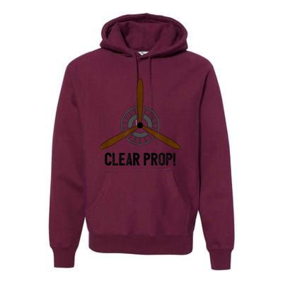 Clear Prop Aviation Airplane Pilot Propeller Premium Hoodie