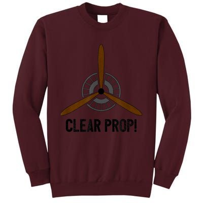 Clear Prop Aviation Airplane Pilot Propeller Tall Sweatshirt