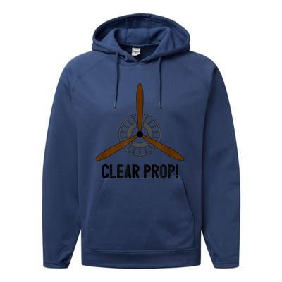 Clear Prop Aviation Airplane Pilot Propeller Performance Fleece Hoodie