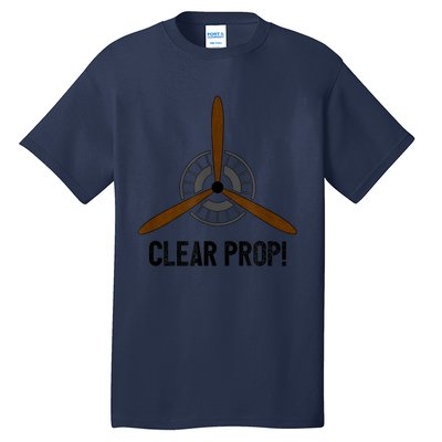 Clear Prop Aviation Airplane Pilot Propeller Tall T-Shirt