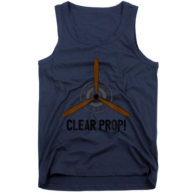 Clear Prop Aviation Airplane Pilot Propeller Tank Top