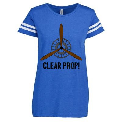 Clear Prop Aviation Airplane Pilot Propeller Enza Ladies Jersey Football T-Shirt