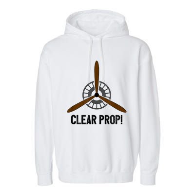 Clear Prop Aviation Airplane Pilot Propeller Garment-Dyed Fleece Hoodie