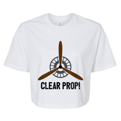 Clear Prop Aviation Airplane Pilot Propeller Bella+Canvas Jersey Crop Tee