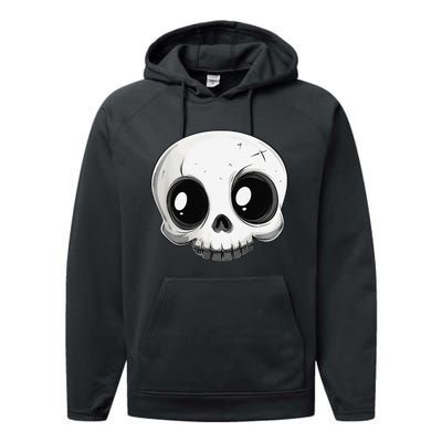 Cute Playful And Stylish Skull For Halloween Or Anytime Performance Fleece Hoodie