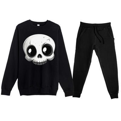 Cute Playful And Stylish Skull For Halloween Or Anytime Premium Crewneck Sweatsuit Set