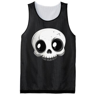 Cute Playful And Stylish Skull For Halloween Or Anytime Mesh Reversible Basketball Jersey Tank