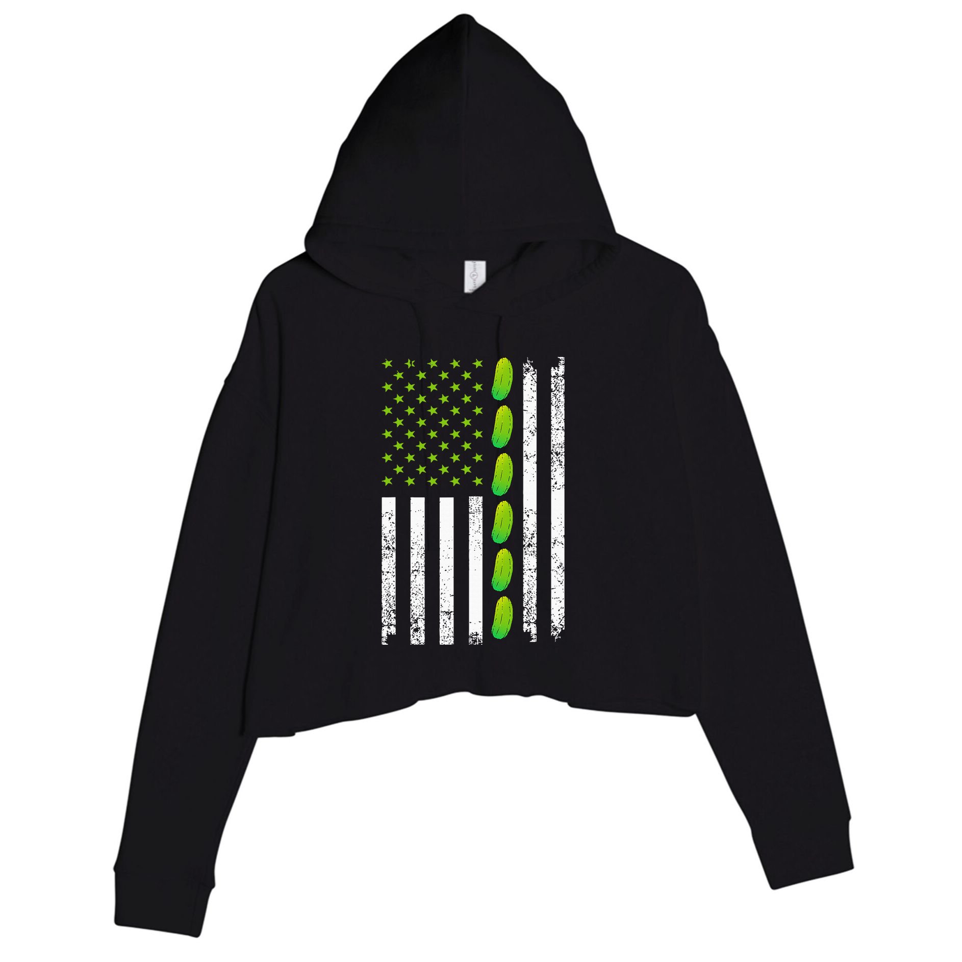 Cool Pickle Art For Gag Dill Pickle Costume Crop Fleece Hoodie