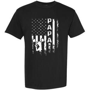 Cheer Papa American Flag Cheerleading Cheerleader Garment-Dyed Heavyweight T-Shirt