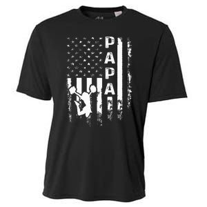 Cheer Papa American Flag Cheerleading Cheerleader Cooling Performance Crew T-Shirt